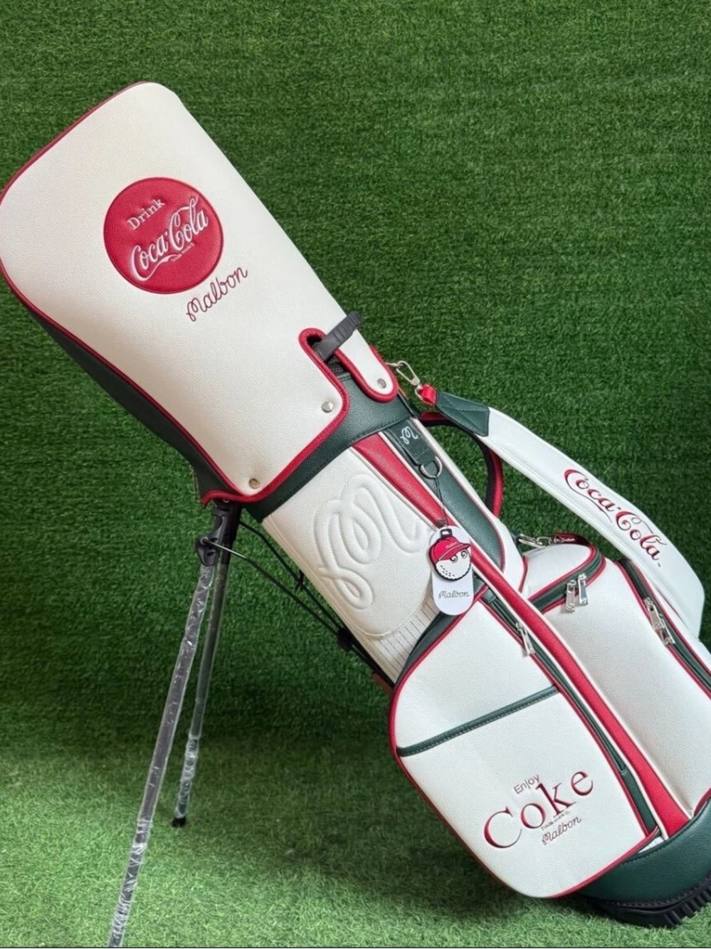 Malbon Coca-Cola White & Red Golf Stand Bag